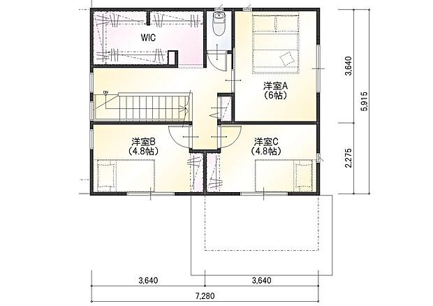 【3LDK+和室+WIC】2階