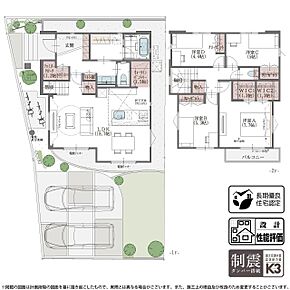 1号棟｜脱衣と洗面を間仕切る、機能的な独立洗面室のある家    ※敷地面積／販売区画図 ※1(11m2)・※4(3.16m2)含む 