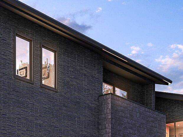 【街並完成予想図】【建物を引きめるブラックルーフ】ブラックの屋根が住まいにシャープなアクセントを添え、端正なフォルムを演出。時を重ねても飽きのこない景観を生み出します。