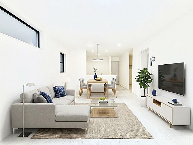 落ち着いた雰囲気のLDKは家族みんなの快適空間※家具はCGです