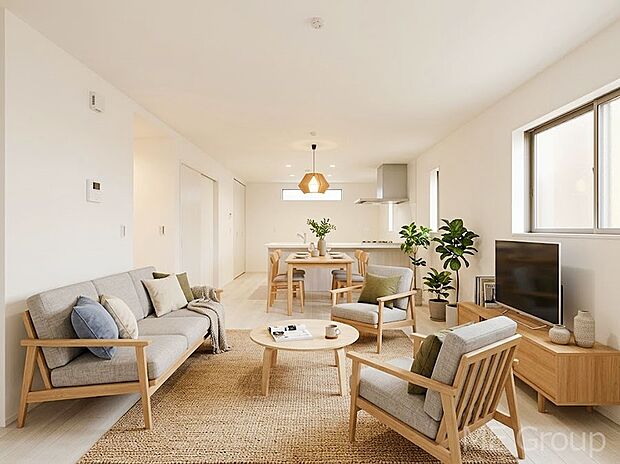 ご家族の賑やかな話し声で包まれる明るいリビング  ※家具はCGです　