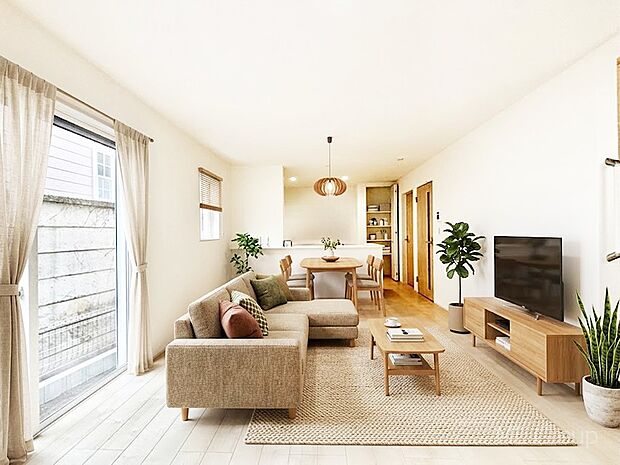 落ち着いた雰囲気のＬＤＫは家族みんなの快適空間※家具はCGです