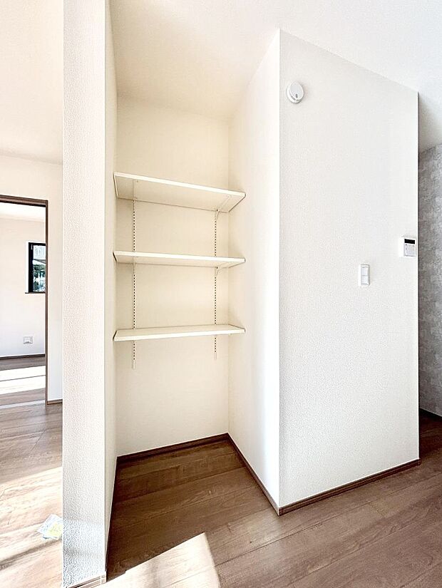 【その他設備(リビング収納)】リビング収納。ここに収納があると物が集まるLDKがスッキリ片付きそうですね。  