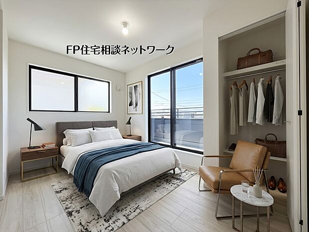 【洋室│5.6帖】 本画像はAIがCGで家具を作成しており、実際の現地に家具は設置されておりません。また、販売価格に家具等は含まれておりません。
