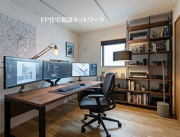 【洋室│6帖】 本画像はAIがCGで家具を作成しており、実際の現地に家具は設置されておりません。また、販売価格に家具等は含まれておりません。