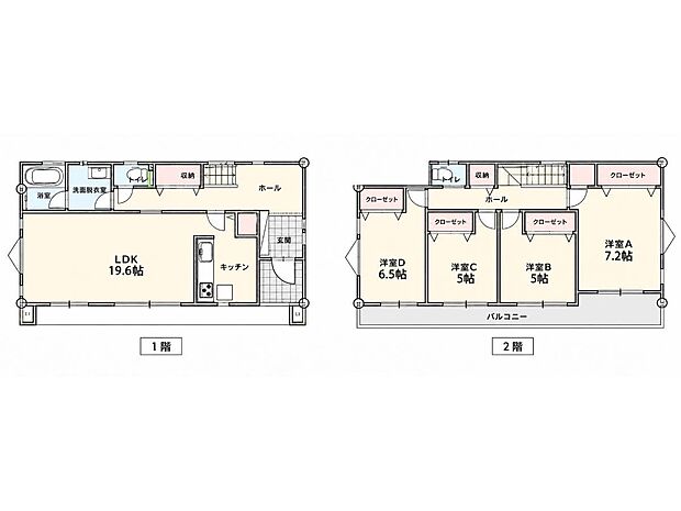 間取り 4LDK、土地面積149.53m2、建物面積114.12m2