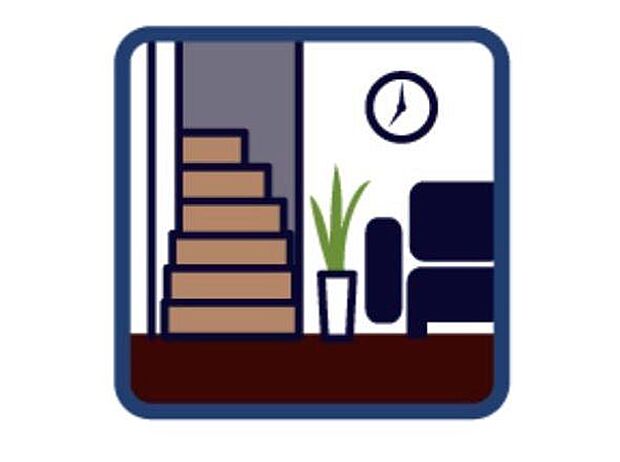 【その他内観】リビング階段　リビングを通過しないと上階の居室へは入れない間取り。自然とコミニュケーションが増えるので明るい未来を描きやすい。