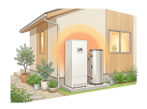 【省エネ給湯器】省エネ給湯器 少ないエネルギーで効率よくお湯を沸かすことができます。これにより光熱費を節約できるだけでなく、CO2排出量も削減できるため、家計にも環境にも優しい設備です。