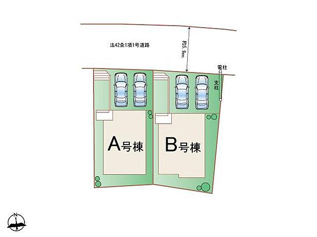 A号棟、B号棟のご案内です♪
それぞれ駐車並列2台可能!