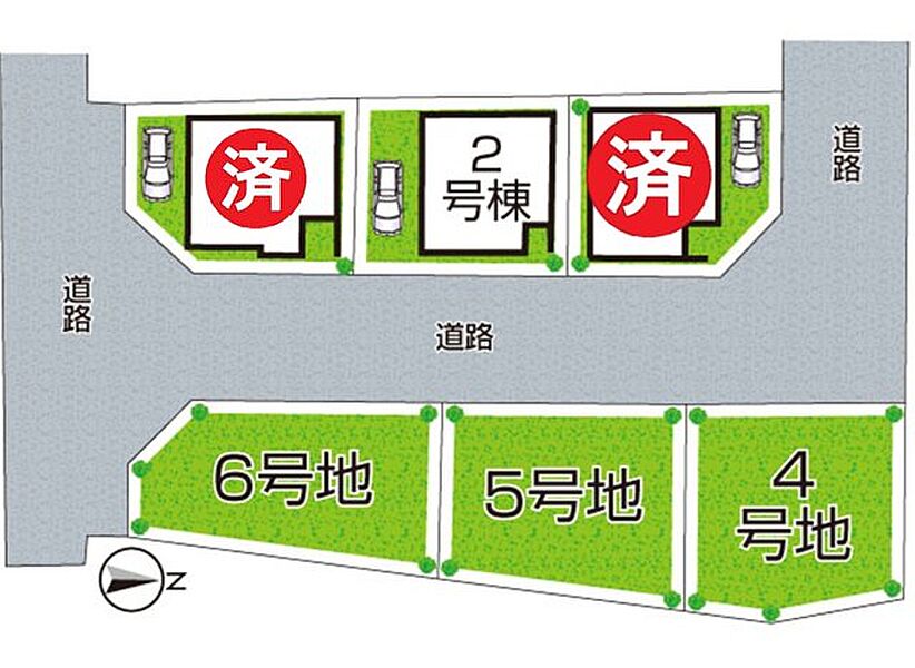 全６区画　前面道路６ｍ