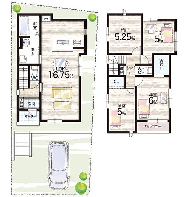 【2LDK+S(納戸)】○長尾小学校・・・徒歩７分 ○長尾中学校・・・徒歩５分