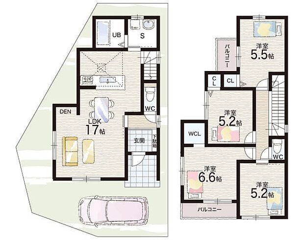 【4LDK】○石切東小学校・・・徒歩１４分 ○石切中学校・・・徒歩９分