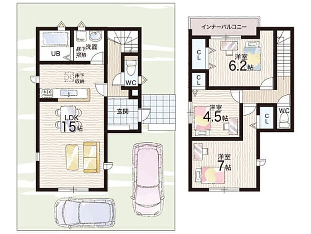 【3LDK】○瀬田南小学校・・・徒歩２０分 ○瀬田中学校・・・徒歩３９分
