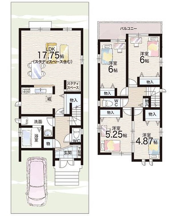 【4LDK】○平岡小学校・・・徒歩4分 ○上野芝中学校・・・徒歩13分