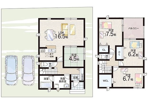 【4LDK】○関屋小学校・・・徒歩21分 ○香芝西中学校・・・徒歩26分