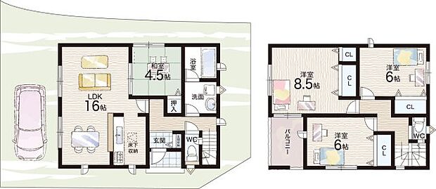 【4LDK】○和気小学校・・・徒歩１８分 ○郷荘中学校・・・徒歩１４分