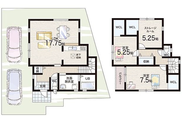 【2LDK+S(納戸)】○五百住小学校・・・徒歩9分 ○如是中学校・・・徒歩9分