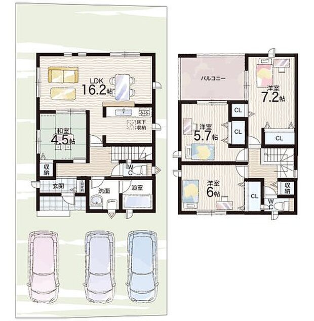 【4LDK】○前栽小学校・・・徒歩20分 ○西中学校・・・徒歩11分