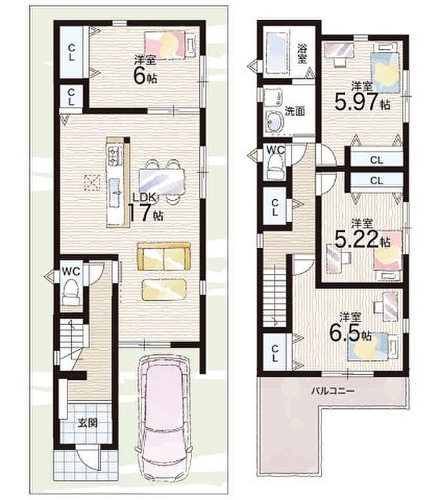 【4LDK】○牧岡東小学校・・・徒歩９分 ○牧岡中学校・・・徒歩２分