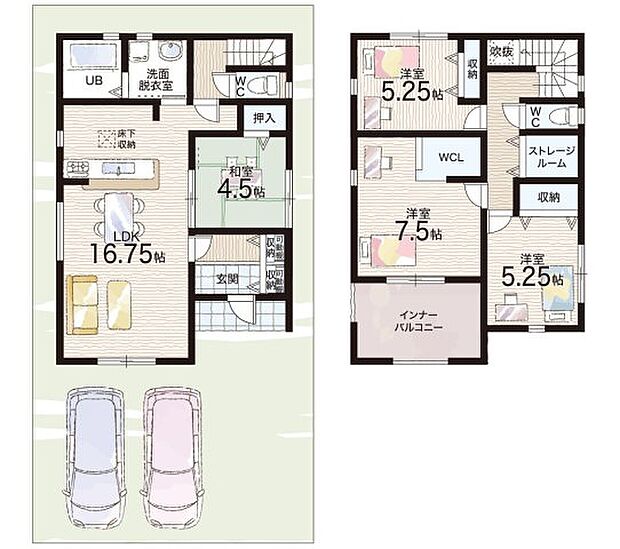 【4LDK+S(納戸)】○山田小学校・・・徒歩32分 ○松原中学校・・・徒歩23分
