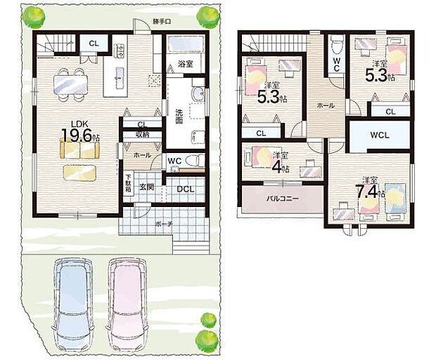 【4LDK】○つつじが丘小学校・・・徒歩13分 ○藍中学校・・・徒歩3分