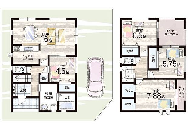 【4LDK】○山田東小学校・・・徒歩6分 ○山田中学校・・・徒歩16分