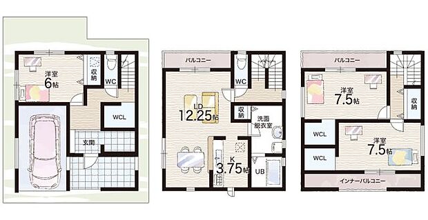 【3LDK】○山田東小学校・・・徒歩6分 ○山田中学校・・・徒歩16分