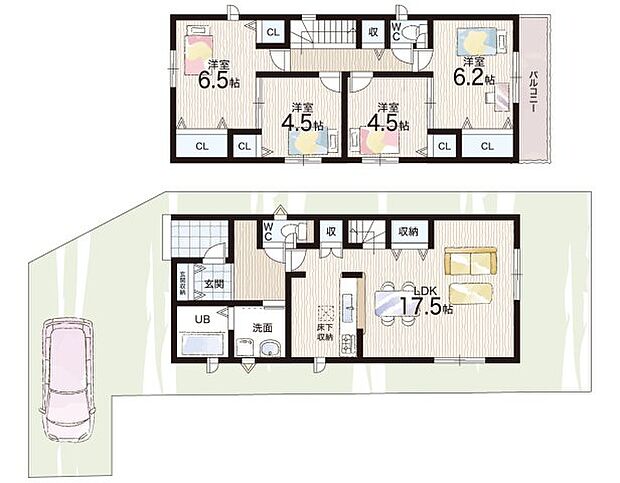 【4LDK】○鏡山小学校・・・徒歩17分 ○花山中学校・・・徒歩10分