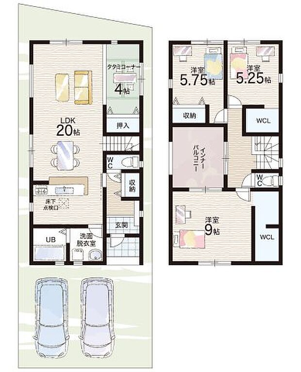 【3LDK】○済美小学校・・・徒歩５分 ○春日中学校・・・徒歩９分