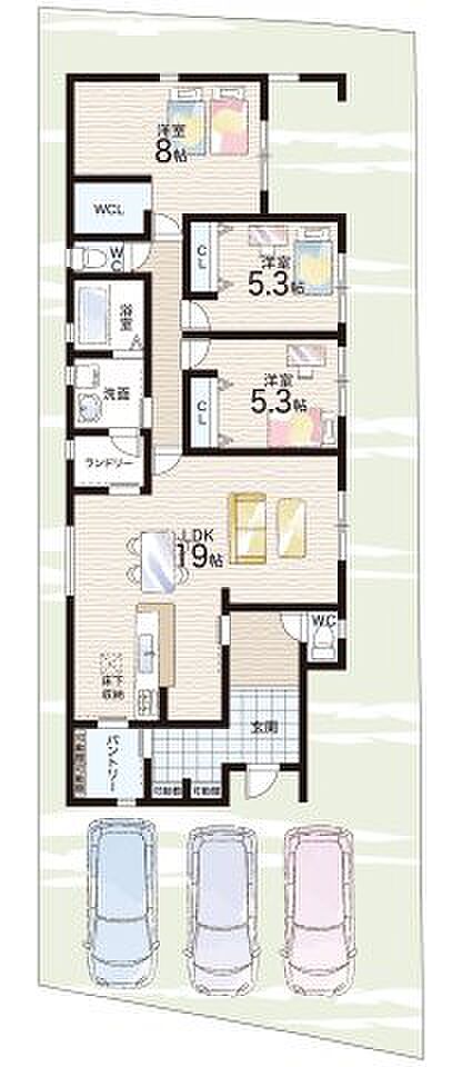 【3LDK】○斑鳩小学校・・・徒歩１６分 ○斑鳩中学校・・・徒歩１３分
