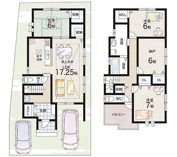 【2LDK+S(納戸)】○磐手小学校・・・徒歩13分 ○第八中学校・・・徒歩17分