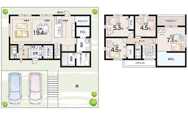 【4LDK+S(納戸)】○唐櫃小学校・・・徒歩2分 ○唐櫃中学校・・・徒歩11分