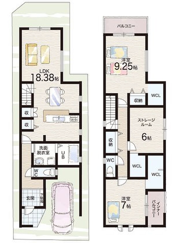 【2LDK+S(納戸)】○朝陽小学校・・・徒歩５分 ○野村中学校・・・徒歩５分