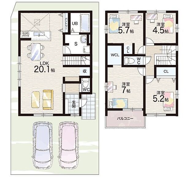 【4LDK】○家原寺小学校・・・徒歩7分 ○津久野中学校・・・徒歩7分
