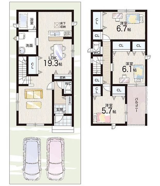 【3LDK】○くすのき小学校・・・徒歩2分 ○四條畷西中学校・・・徒歩15分