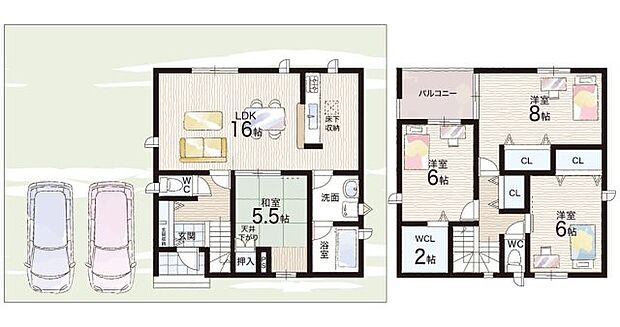 【4LDK】○二階堂小学校・・・徒歩6分 ○西中学校・・・徒歩10分