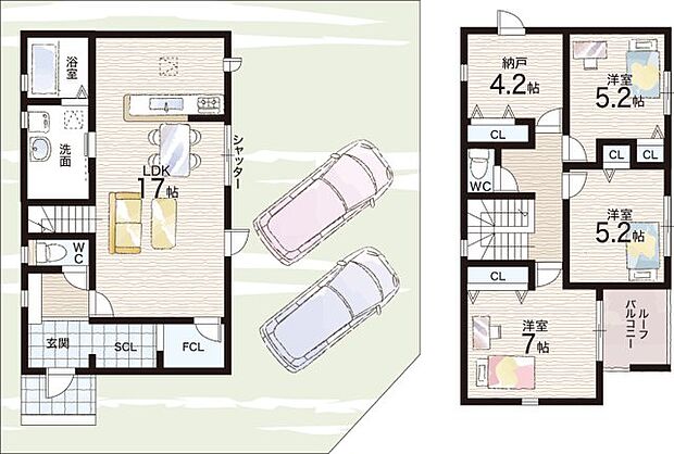 【3LDK+S(納戸)】○玉緒小学校・・・徒歩24分 ○玉園中学校・・・徒歩9分