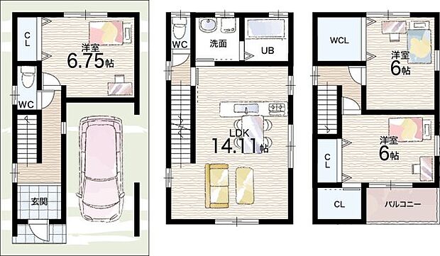 【3LDK】○柏原小学校・・・徒歩10分 ○柏原中学校・・・徒歩13分