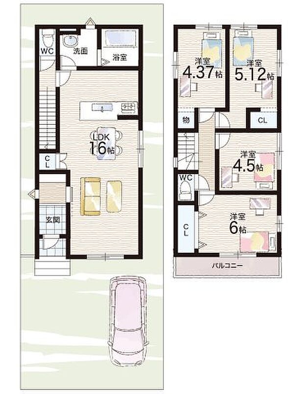 【4LDK】○寺田小学校・・・徒歩２０分 ○城陽中学校・・・徒歩１８分