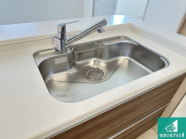 【キッチン】洗い物も楽にできる、広々シンク！
