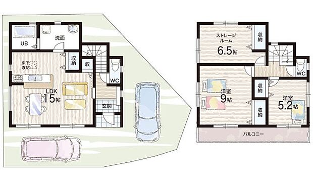 【2LDK+S(納戸)】○登美丘西小学校・・・徒歩9分 ○登美丘中学校・・・徒歩14分