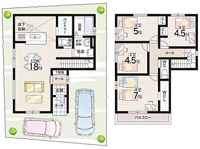 ○八田荘小学校・・・徒歩8分 ○八田荘中学校・・・徒歩7分 