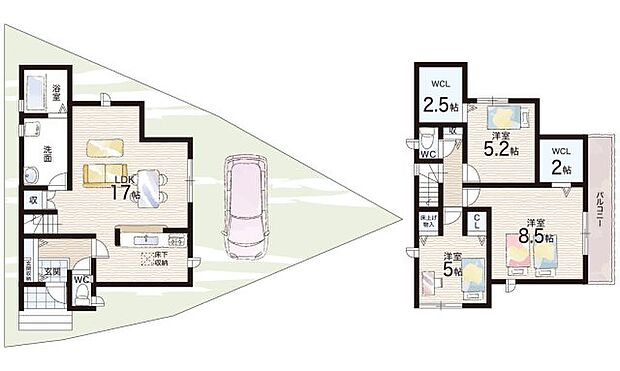 【3LDK】○清高小学校・・・徒歩9分 ○高南中学校・・・徒歩10分