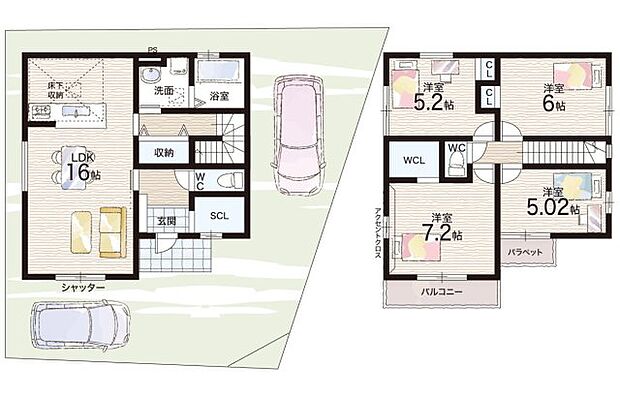 【4LDK】○藤井寺小学校・・・徒歩13分 ○藤井寺中学校・・・徒歩15分