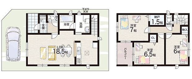 【3LDK】○田口山小学校・・・徒歩7分 ○長尾西中学校・・・徒歩9分