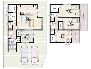 ○富雄北小学校・・・徒歩20分 ○富雄中学校・・・徒歩22分 