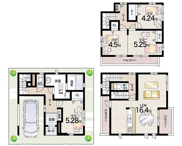 【3LDK】○南甲子園小学校・・・徒歩13分 ○鳴尾中学校・・・徒歩19分