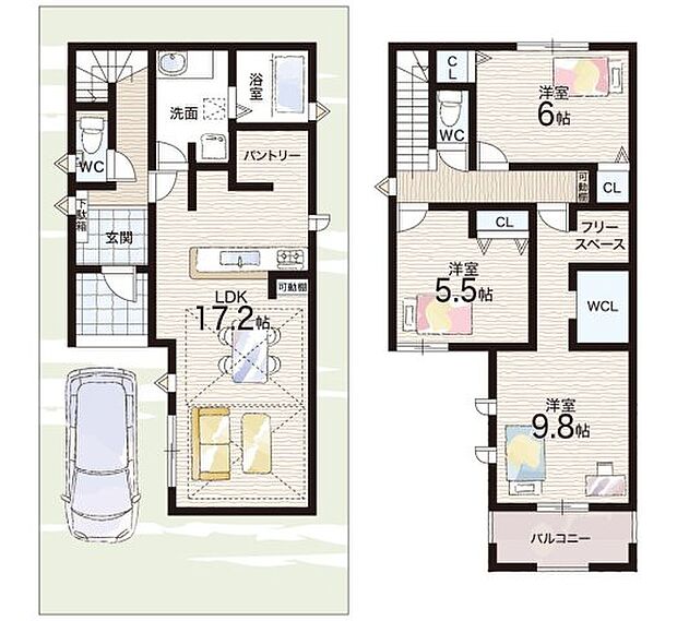 【3LDK】○尼崎北小学校・・・徒歩10分 ○塚口中学校・・・徒歩20分