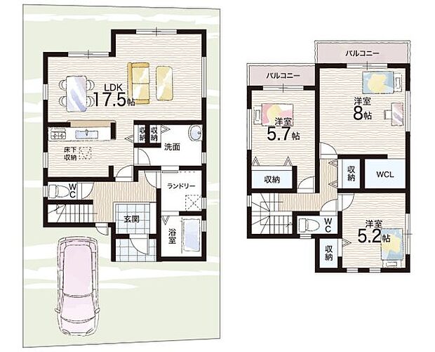 【3LDK】○杭瀬小学校・・・徒歩9分 ○小田中学校・・・徒歩23分