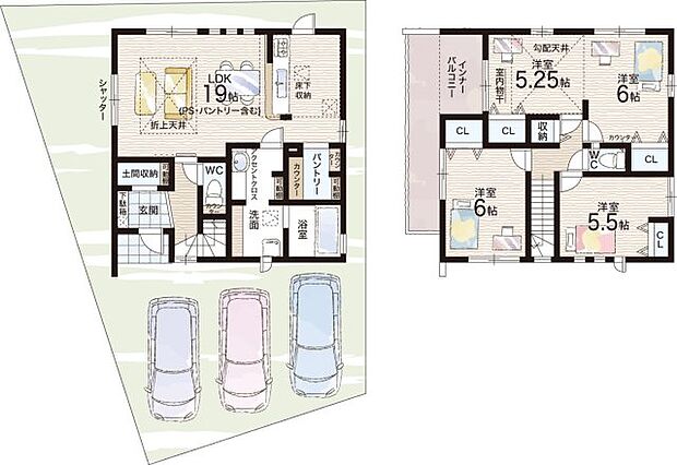 【3LDK】○速野小学校・・・徒歩23分 ○明富中学校・・・徒歩30分